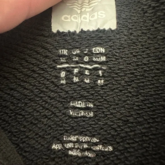 Adidas Black & Gold 3 Stripe Pullover Hoodie Sweatshirt Mens Size Medium M - Picture 6 of 10